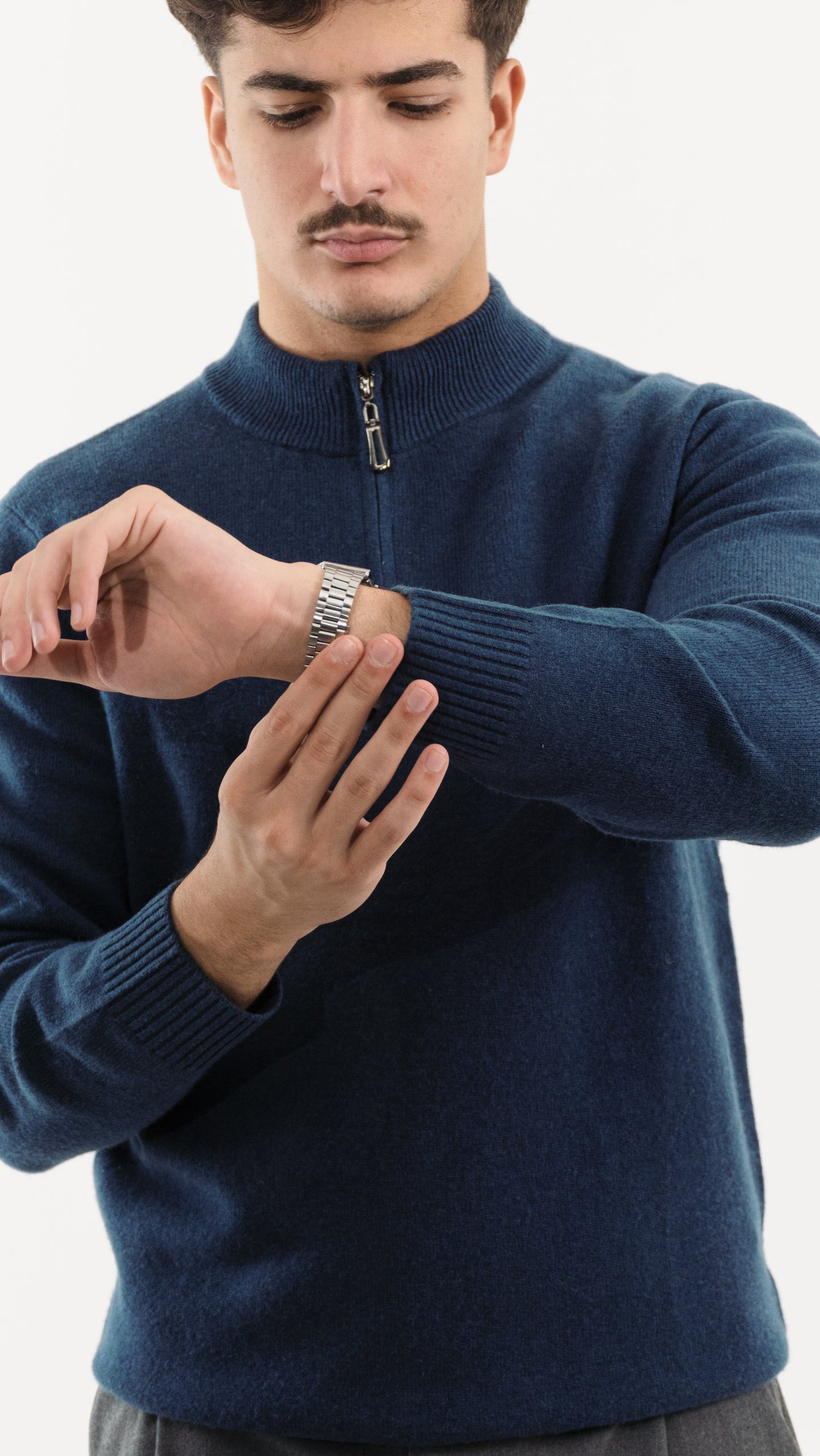 Wool Half-zip sweater (Midnight Blue)