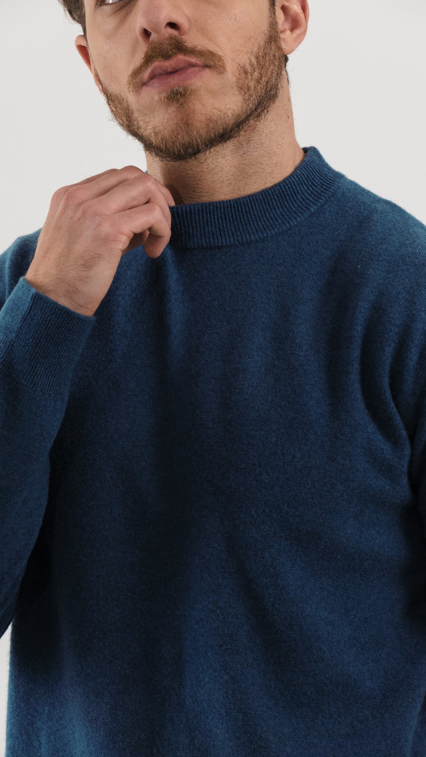 Wool & Cashmere Blend Sweater (Steel Blue)
