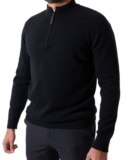 Wool Half-zip sweater (Classic Black)