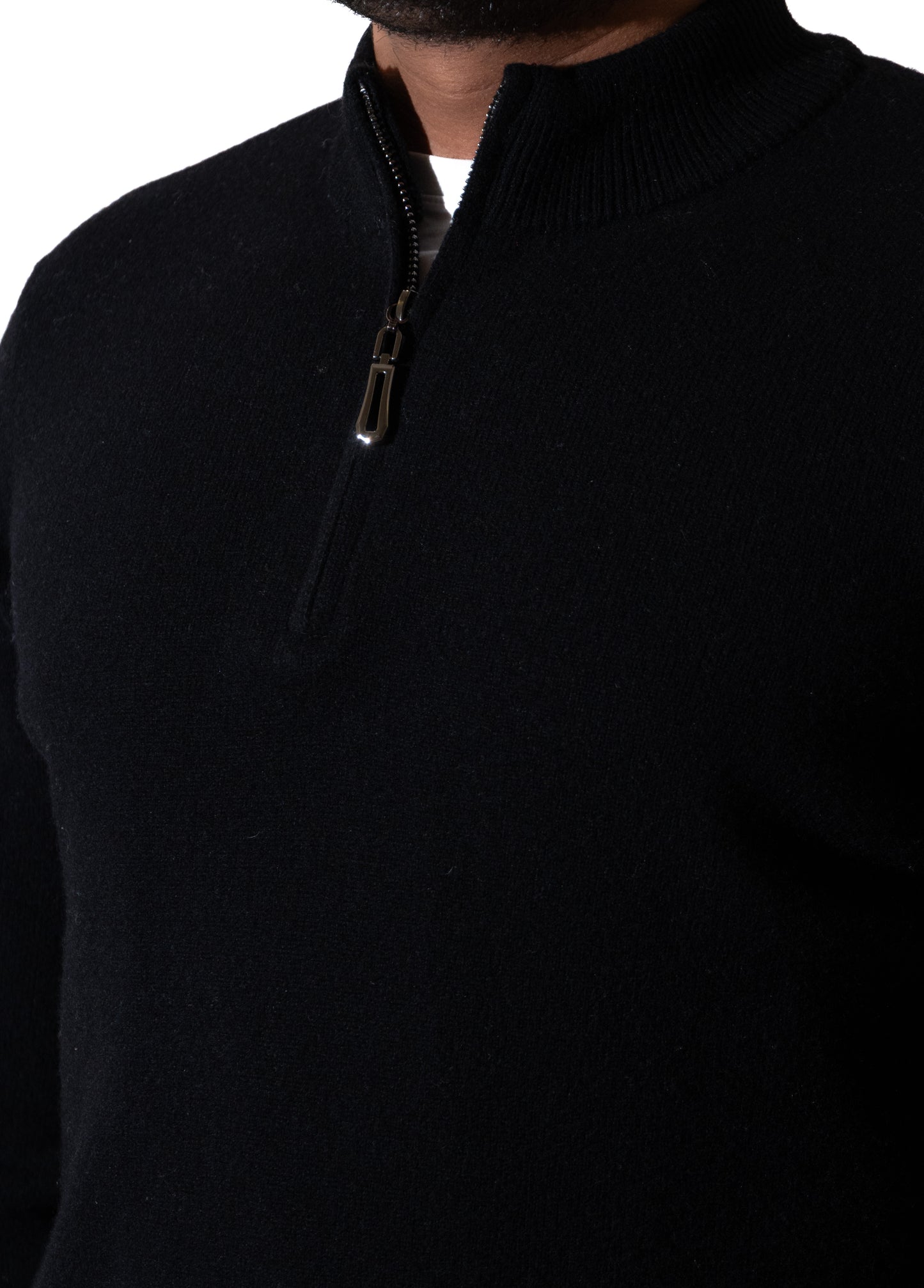 Wool Half-zip sweater (Classic Black)
