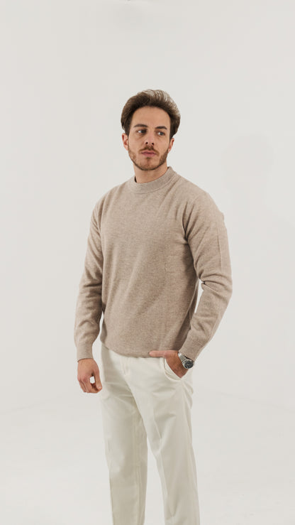 Wool & Cashmere Blend Sweater (Warm Camel)