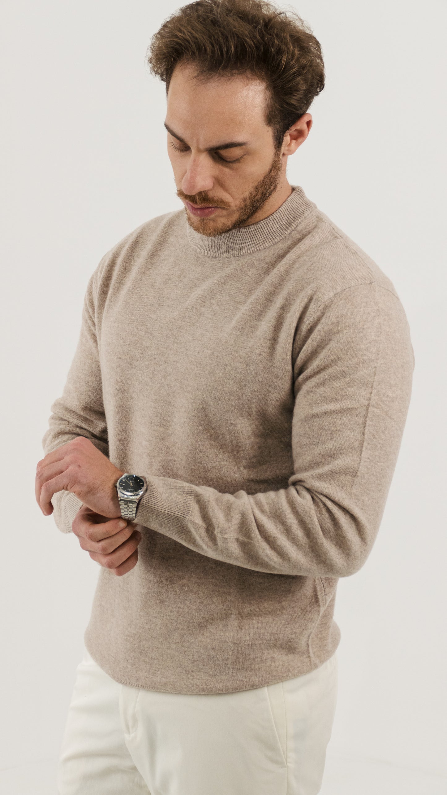 Wool & Cashmere Blend Sweater (Warm Camel)