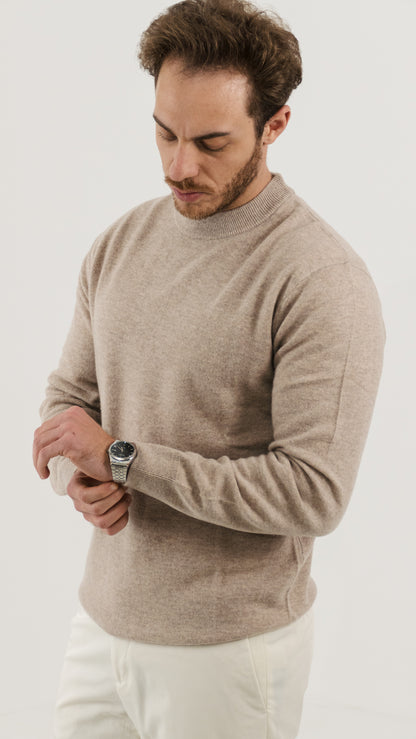 Wool & Cashmere Blend Sweater (Warm Camel)