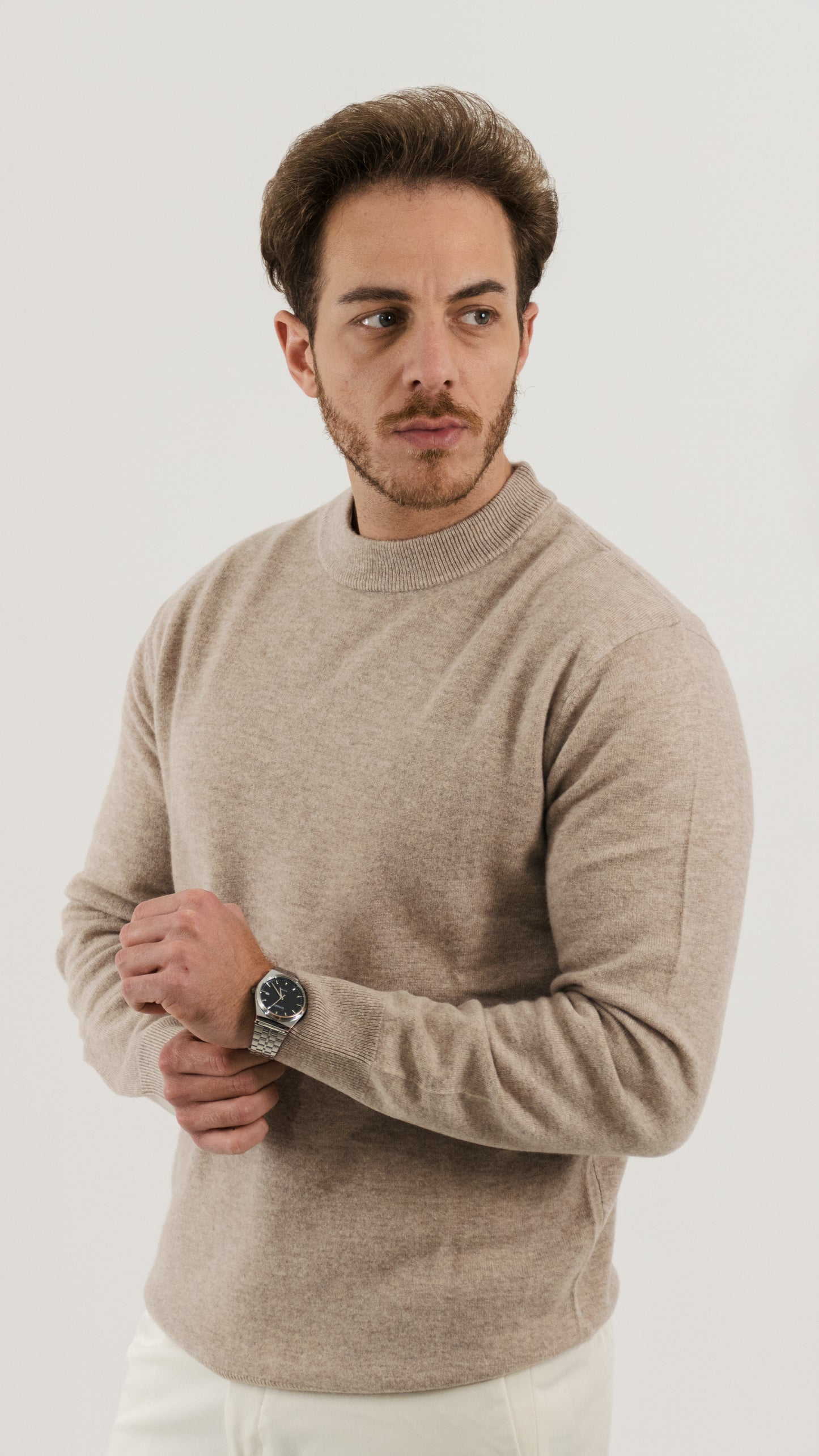 Wool & Cashmere Blend Sweater (Warm Camel)