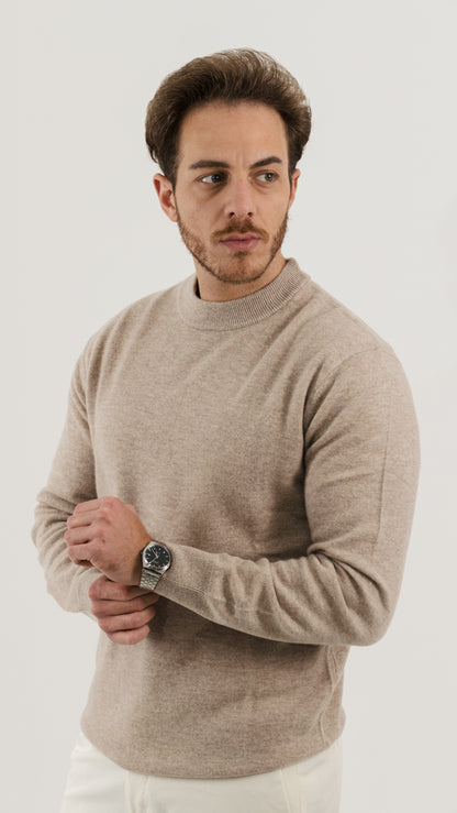 Wool & Cashmere Blend Sweater (Warm Camel)