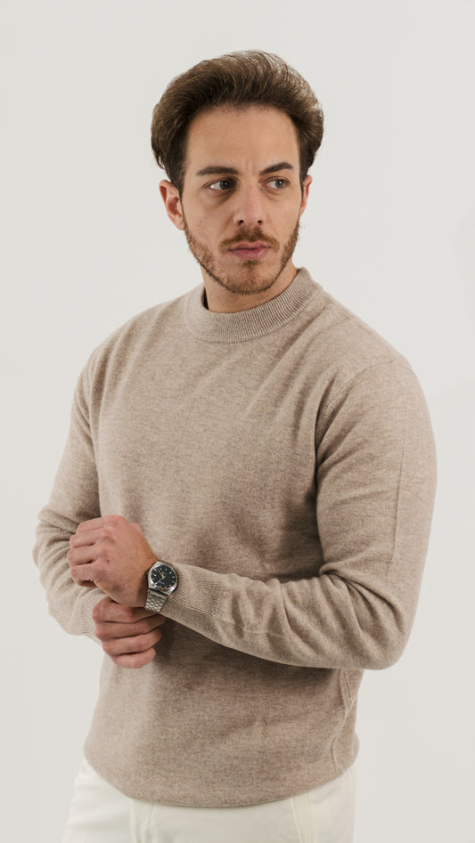 Wool & Cashmere Blend Sweater (Warm Camel)