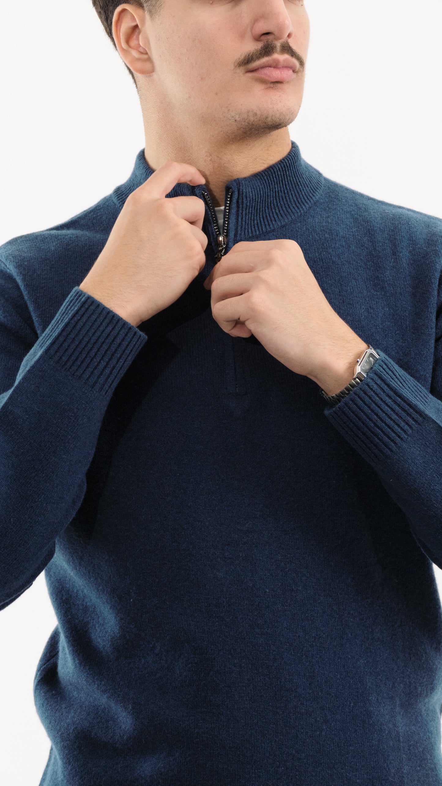 Wool Half-zip sweater (Midnight Blue)