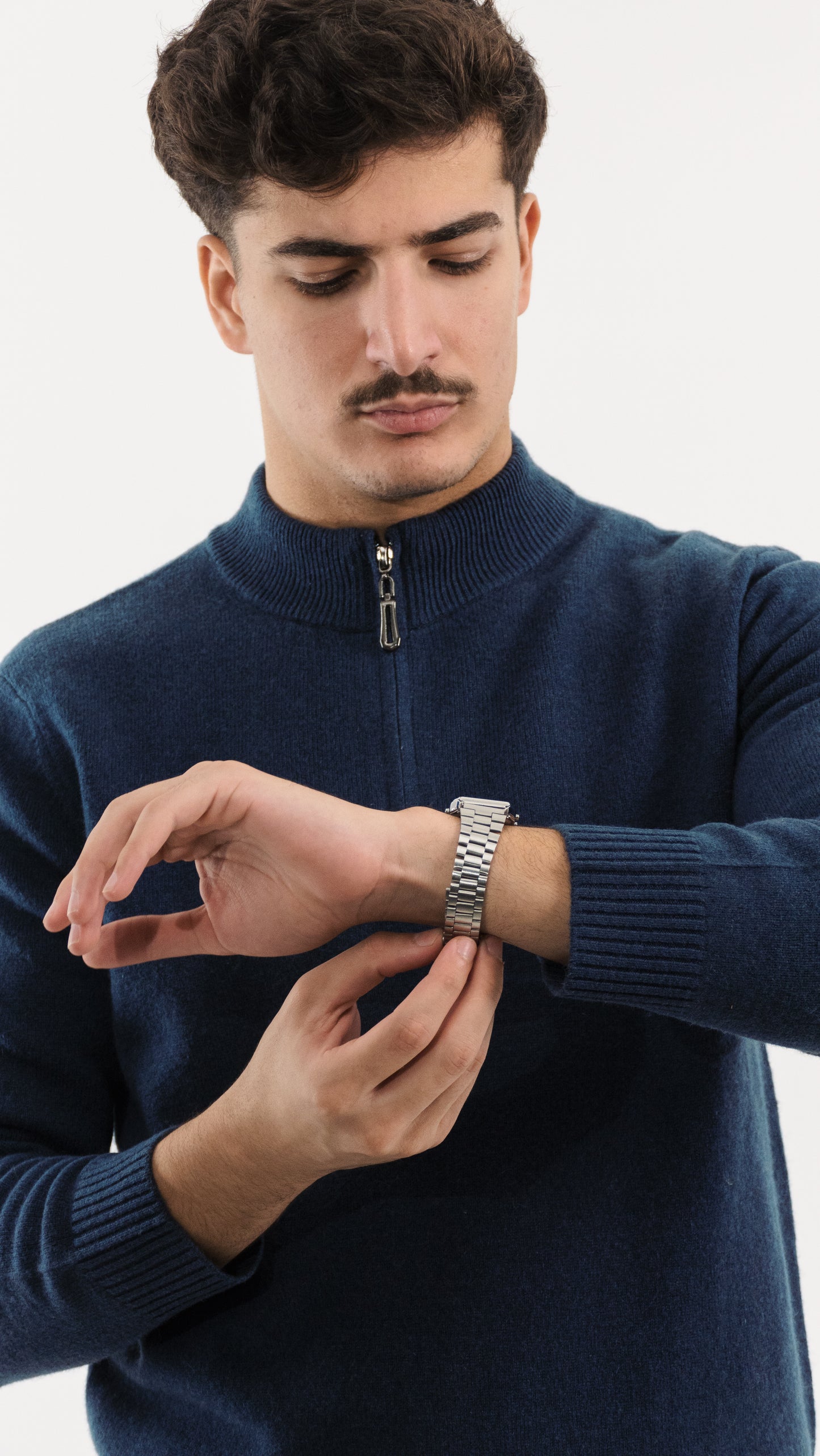 Wool Half-zip sweater (Midnight Blue)