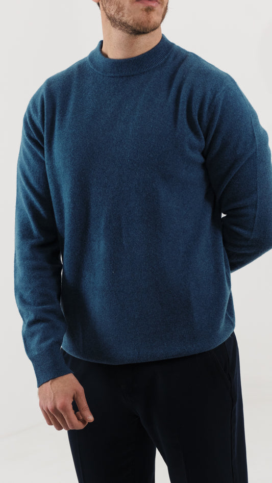 Wool & Cashmere Blend Sweater (Steel Blue)